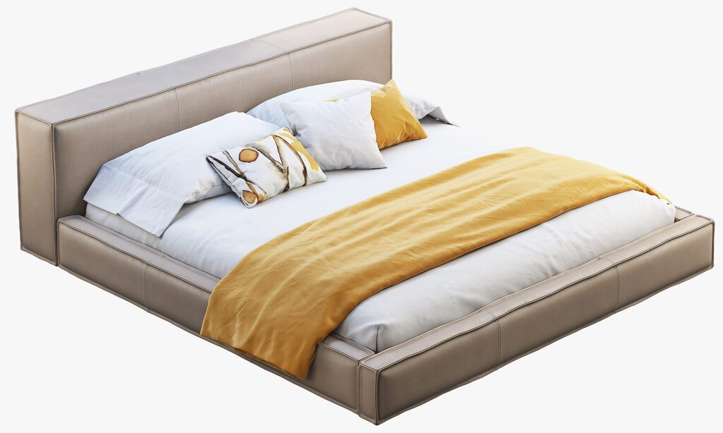 Queen Loft Leather Bed (158786) 3D model - Download 3D model Queen Loft ...
