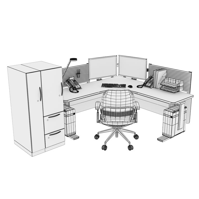 Office set 1 (160162) 3D model - Download 3D model Office set 1 (160162 ...