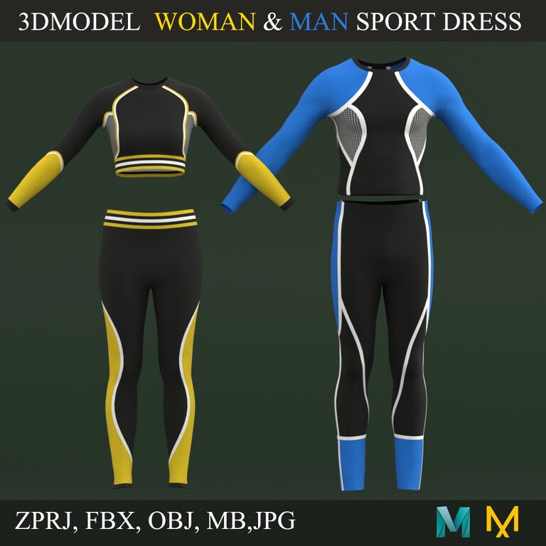 Woman And Man Sport Dress (161311), 3d model 1