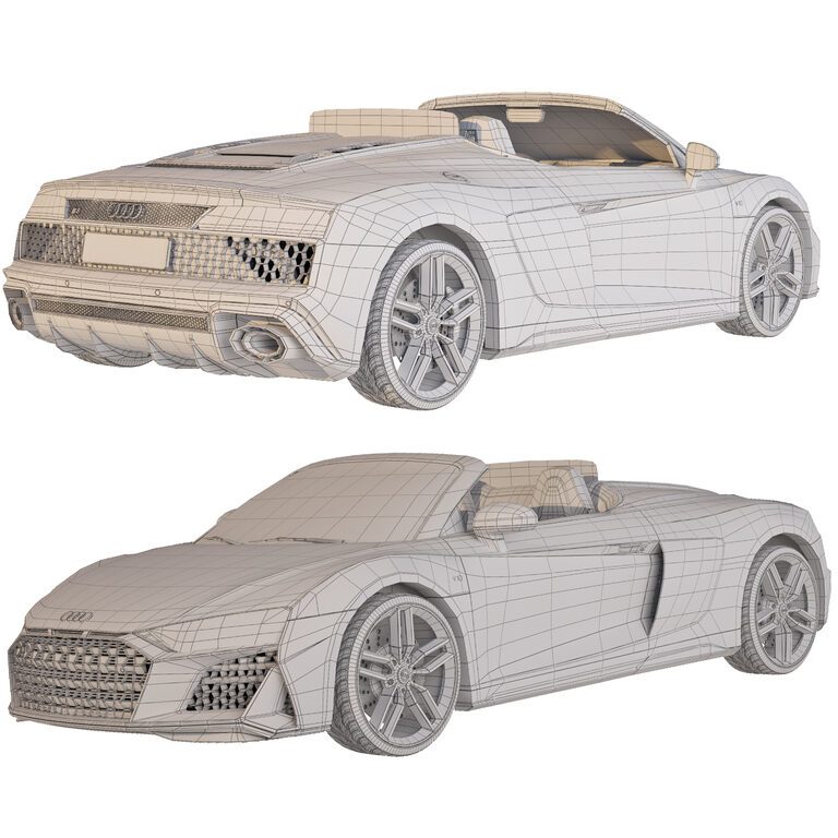 Audi R8 Spyder 2021 open roof (168034) 3D model - Download 3D model ...