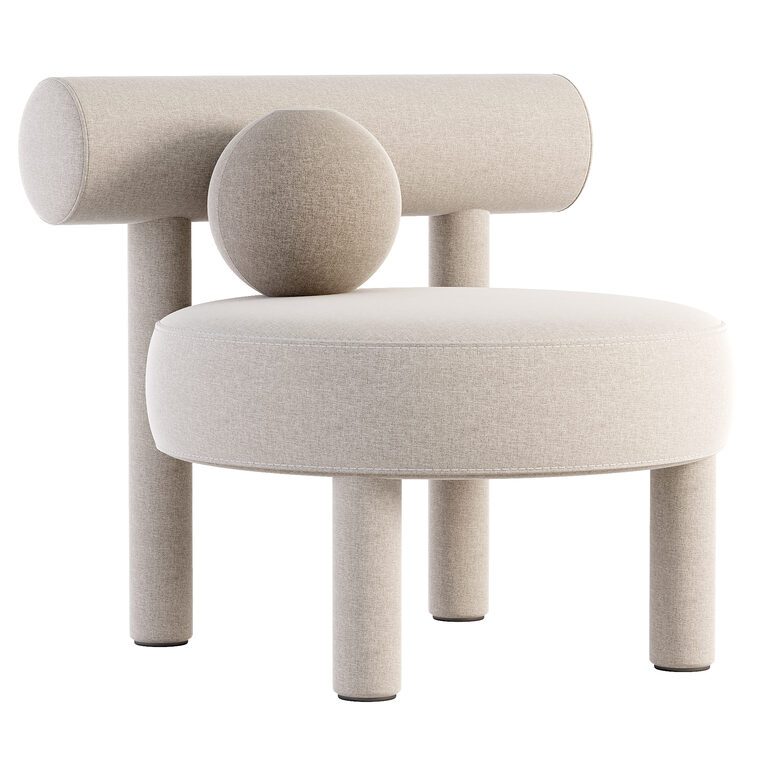 Boucle Gropius Chair (168131), 3d model 1