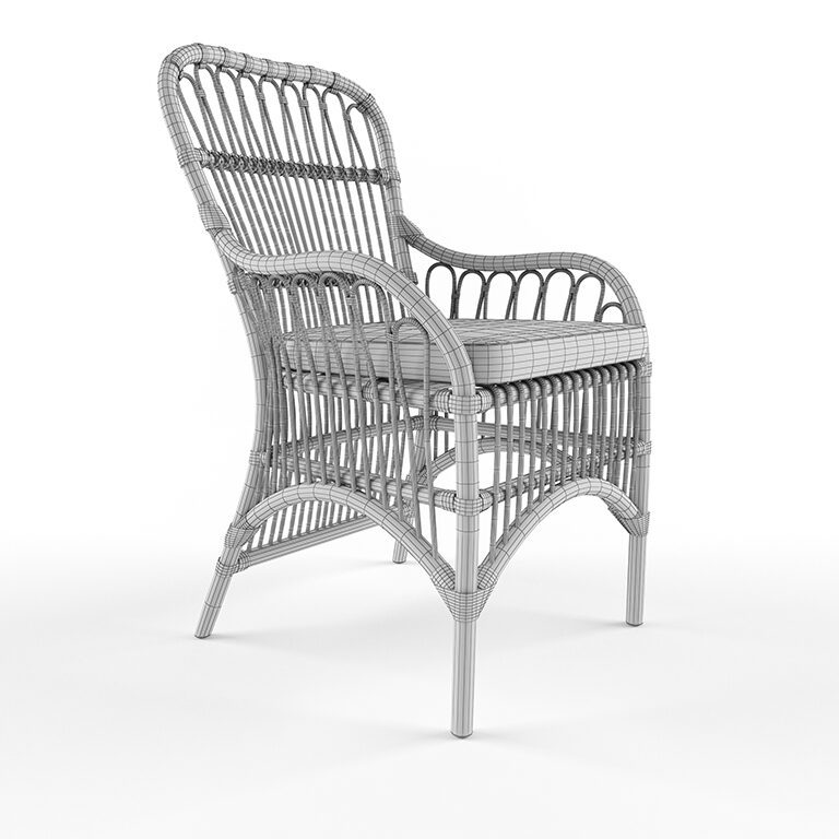 Rattan Loop Armchair (175150) 3D model - Download 3D model Rattan Loop ...