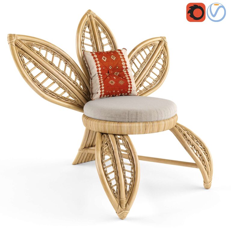 Arya Rattan Armchair (177485), 3d model 1
