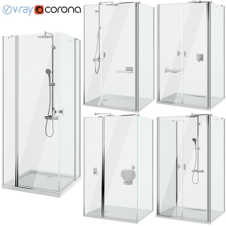 Shower cabins Radaway Nes 8 set 139 (180830), 3d model 1