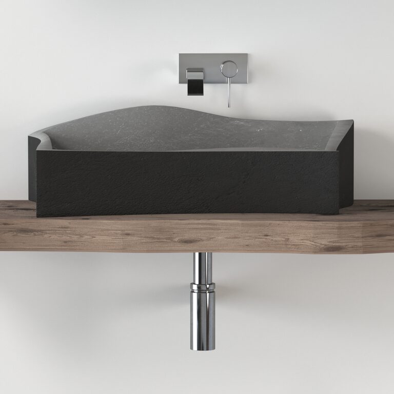 Basin Slab Wash-basin made of stone with a slab countertop (180895) 3D model ...