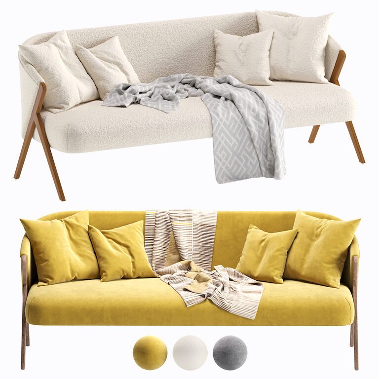 Upholstered Boucle Sofa Zara Home (181528) 3D model Download 3D model  Upholstered Boucle Sofa Zara Home (181528) 181528