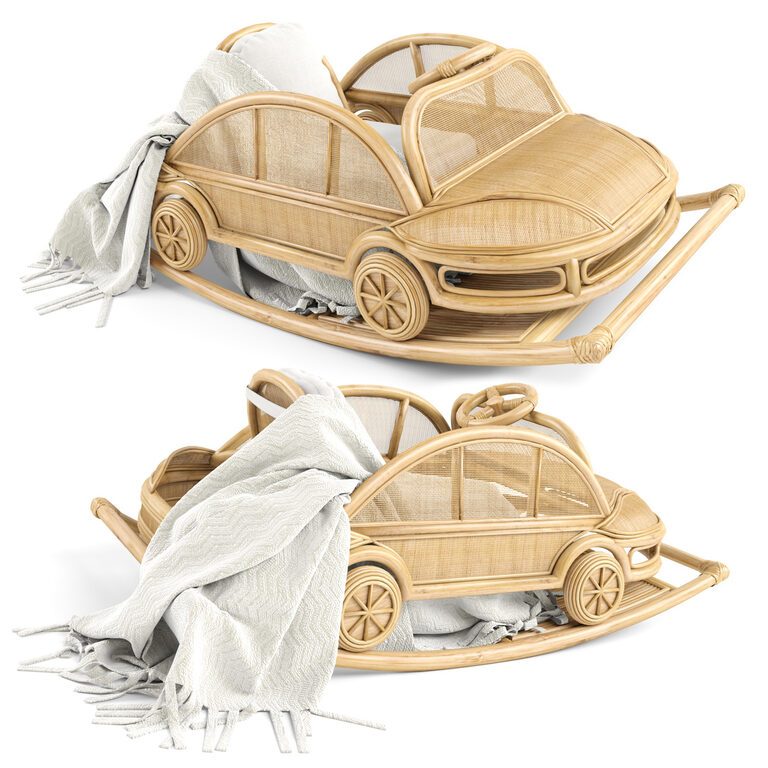 Kids Rattan VW rocking car (182194) 3D model - Download 3D model Kids ...