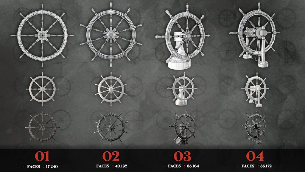 30 Low Poly Wheel Base Meshes Plus 1 Game Asset (182397) 3D model ...
