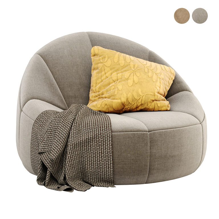 Bean bag pumpkin armchair (182407), 3d model 1