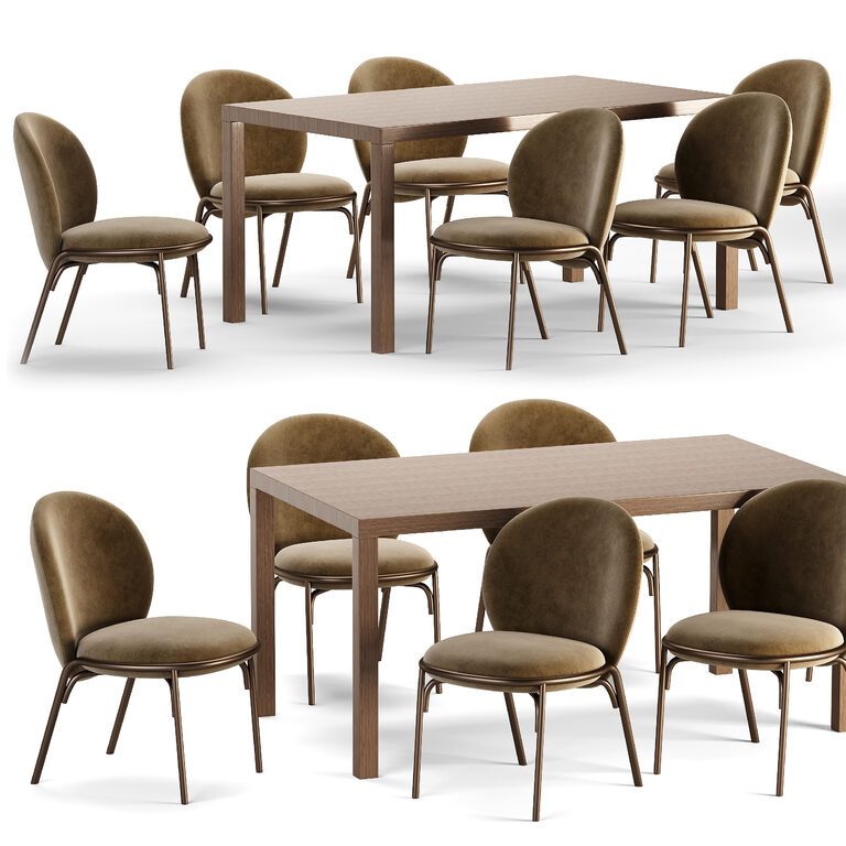 Dining Set (186587) 3D model - Download 3D model Dining Set (186587 ...
