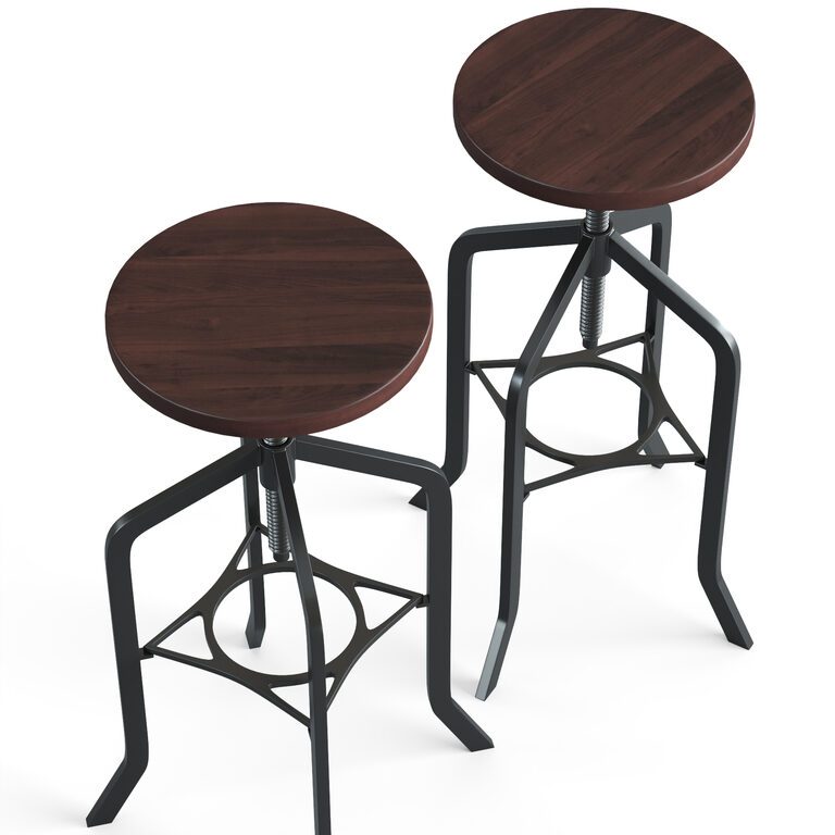 Bar stool in industrial-loft style (189779) 3D model - Download 3D ...