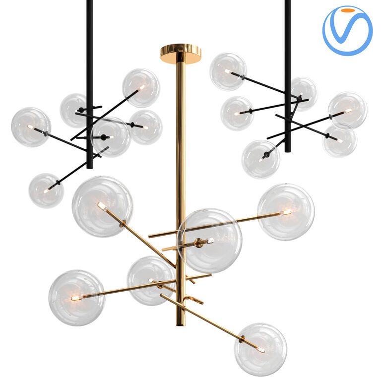 Bolle hanging chandelier (195425), 3d model 1