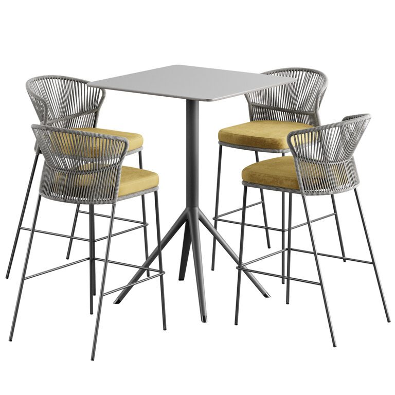 Ola Bar Chairs and OTX Dining Table (198790), 3d model 1