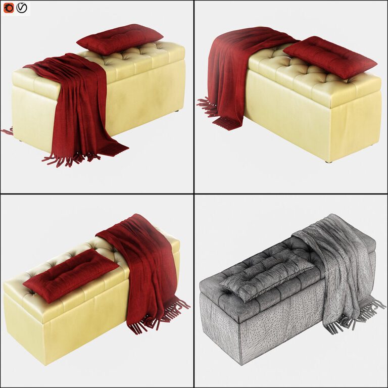 Pouf Rennes Bolzan Letti (20387), 3d model 1
