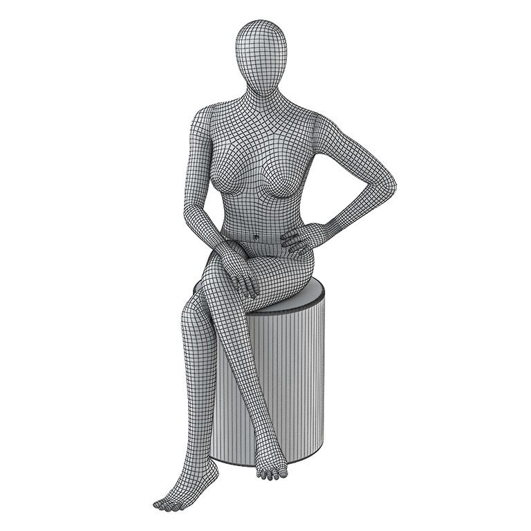 Euroton QT10-8 Black Abstract Sitting Mannequin Figure Male Matt - View #11