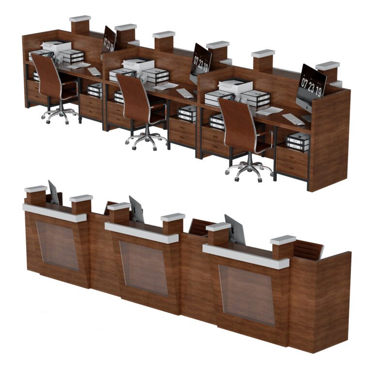 Bank counter Workplace 07 (227337) 3D model - Download 3D model Bank ...
