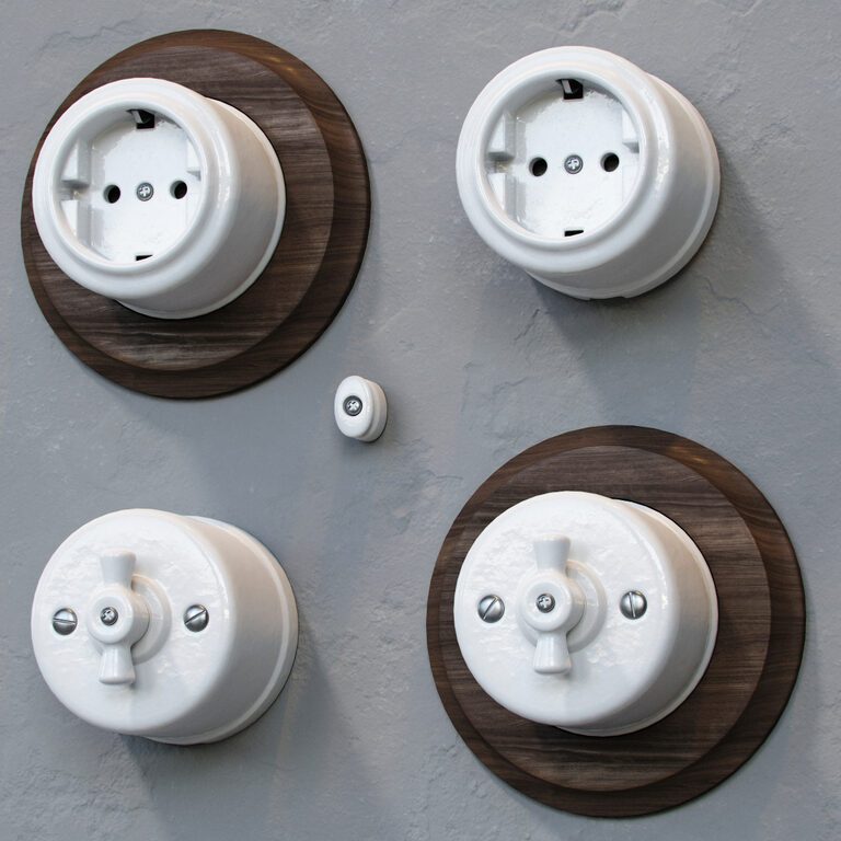 Retro Porcelain Light Switch and Socket (24805) 3D model - Download 3D ...