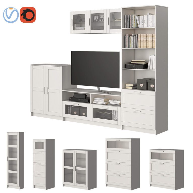 Ikea Brimnes Furniture Set (24899) 3D model - Download 3D model