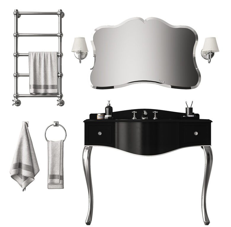 Devon & Devon Audrey Black Console (24947), 3d model 1
