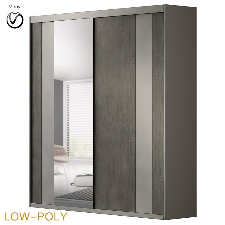 Двокімнатна шафа-купе Hokku Designs Modern (25218), 3d модель 1