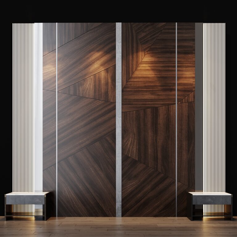 Decorative panel and bedside tables 5 (25331) 3D model - Download 3D ...