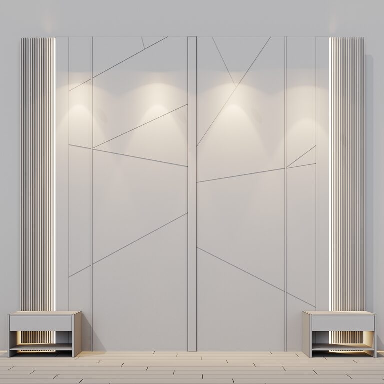 Decorative panel and bedside tables 5 (25331) 3D model - Download 3D ...