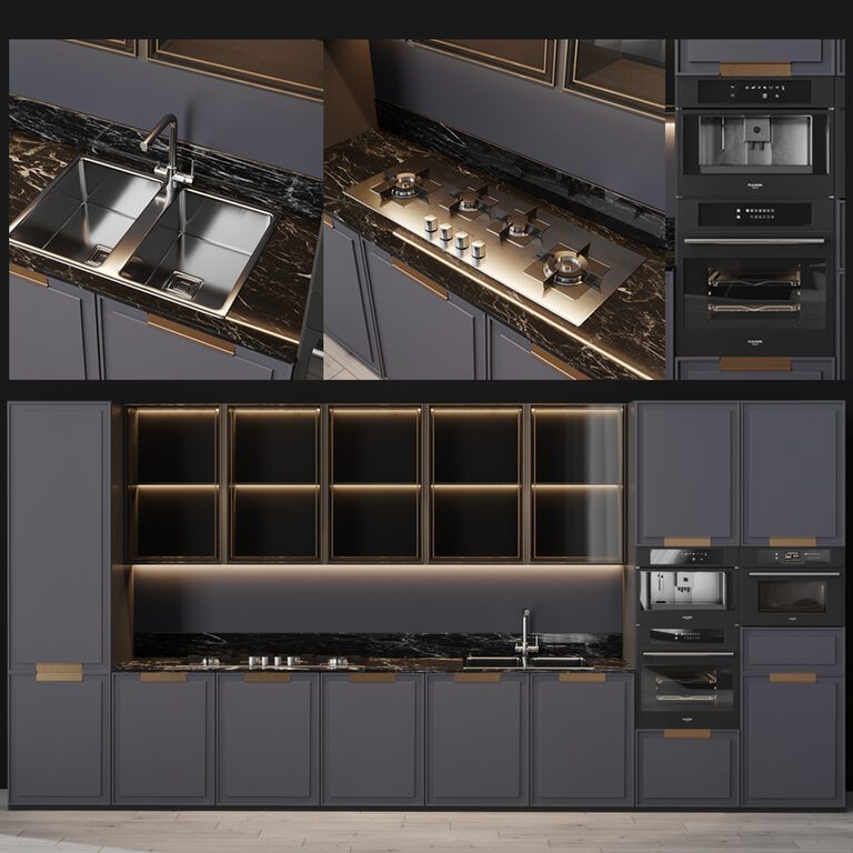 Modern Kitchen with Appliances 6 (25417), 3d model 1