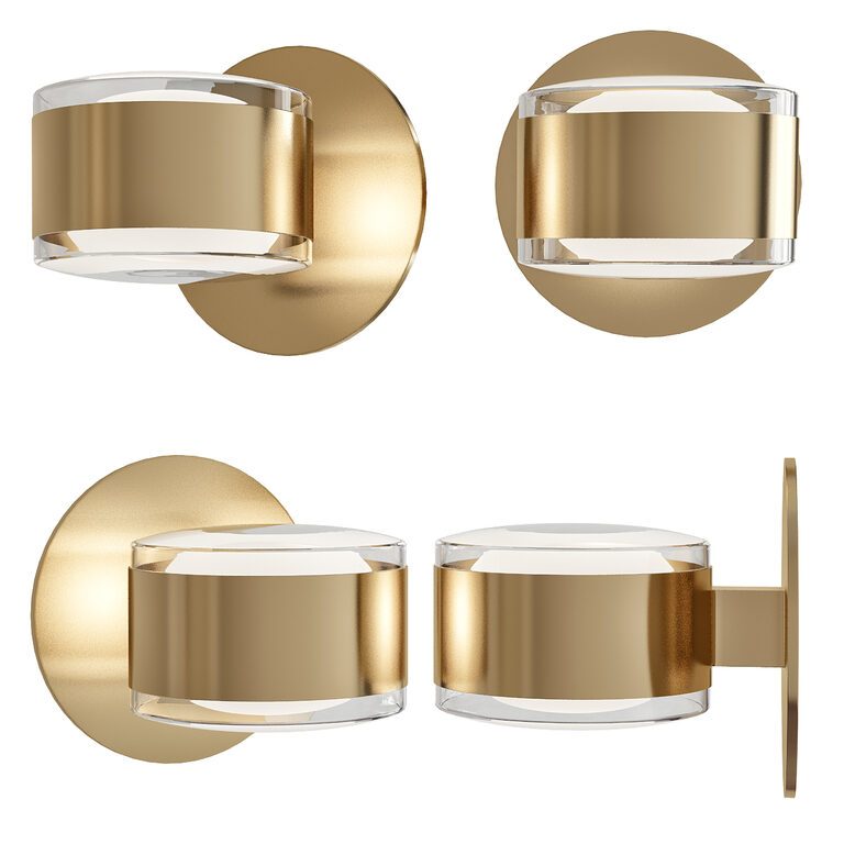 Polished Brass Wall Sconce (25470), 3d model 1
