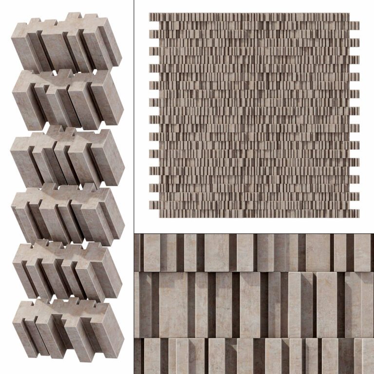Кам'яні блоки лінійна цегла n1 (254787), 3d модель 1