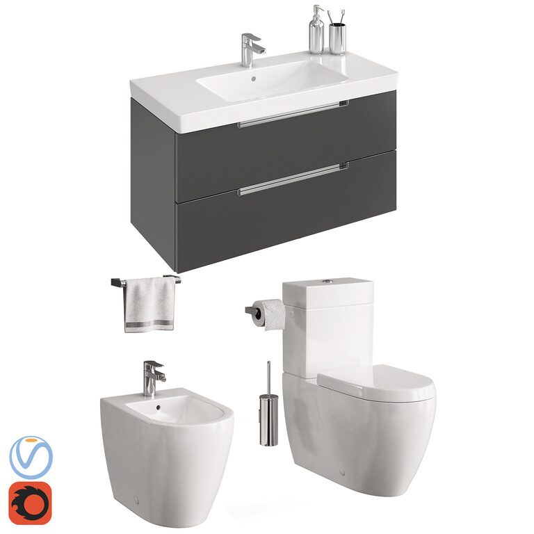 Набор для ванной комнаты Villeroy & Boch Subway 2.0 p2  (25628), 3д модель 1