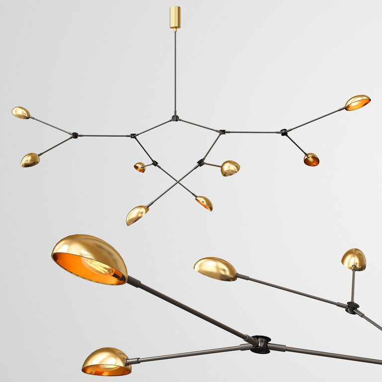 101 Copenhagen Drop Chandelier Brass (25633) 3D model - Download 3D ...
