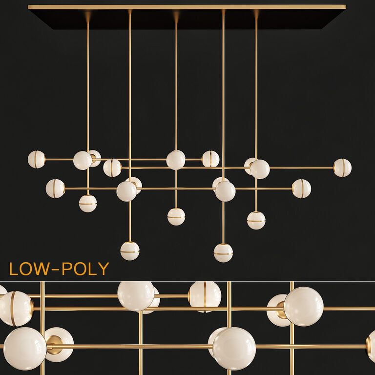 Rain LED Chandelier - Pintower (26067), 3d model 1