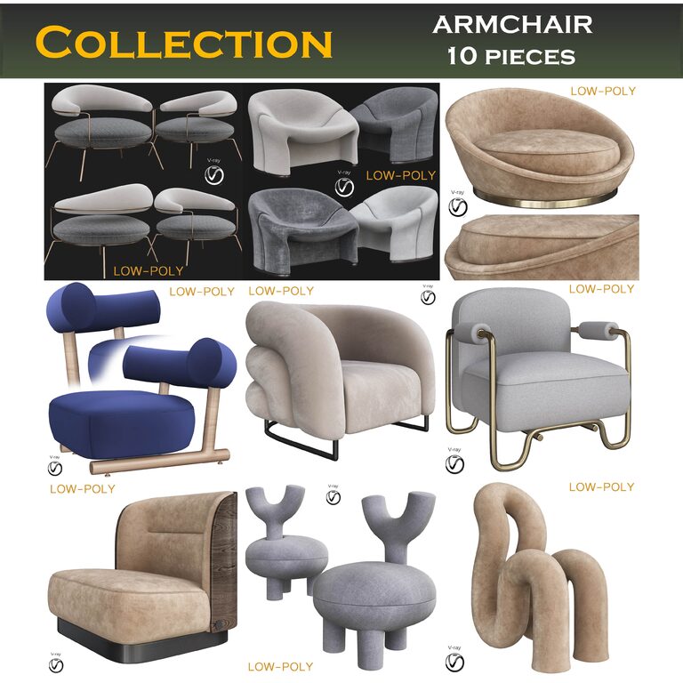 ARMCHAIR 10 pieces (27326), 3d model 1