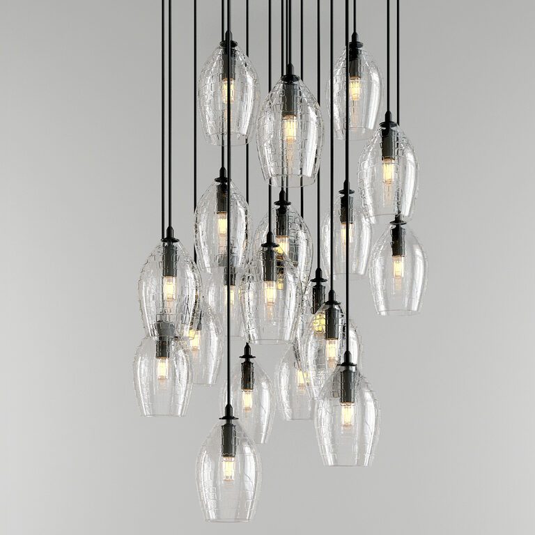 Hanging Contemporary Chandelier (27664) 3D model - Download 3D model ... - Hanging Textured Chandelier Module
