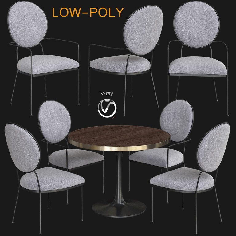 Rachel Oval Dining Table and Chairs (27710), 3d model 1