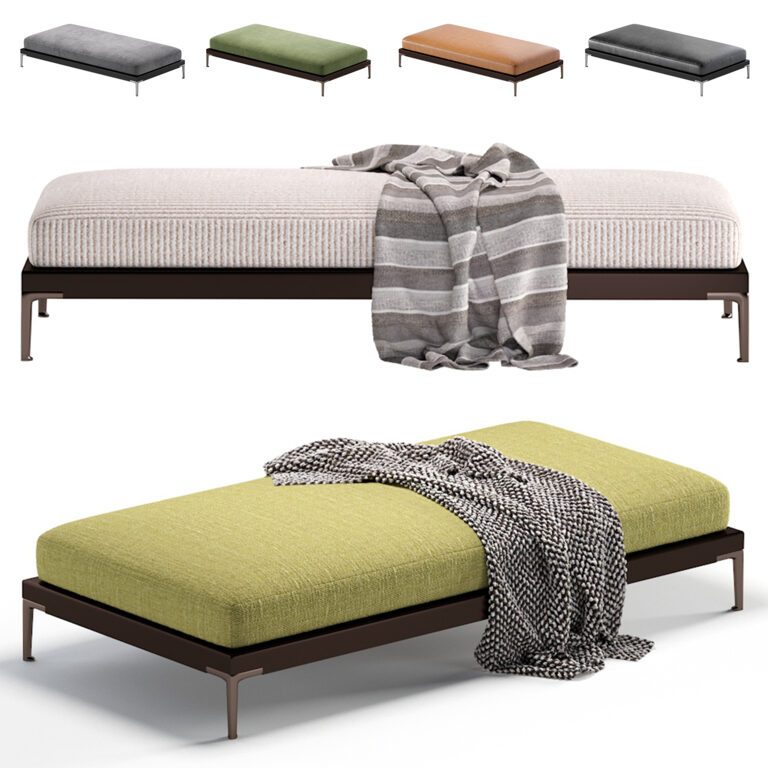 Pouf Patio Velvet and Leather 180 cm (298465), 3d model 1