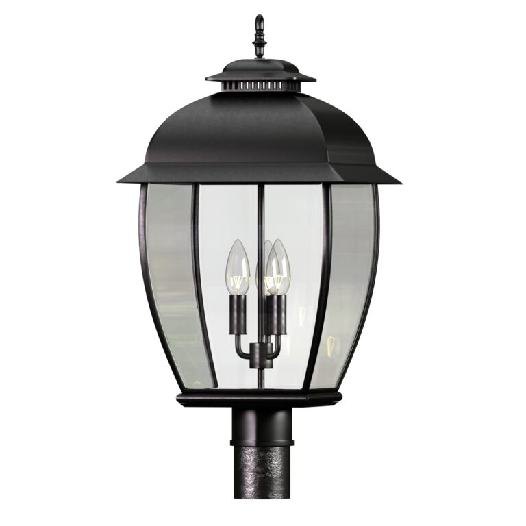 Quoizel Bain Outdoor Post Lantern in Mystic Black (316686), 3d model 1
