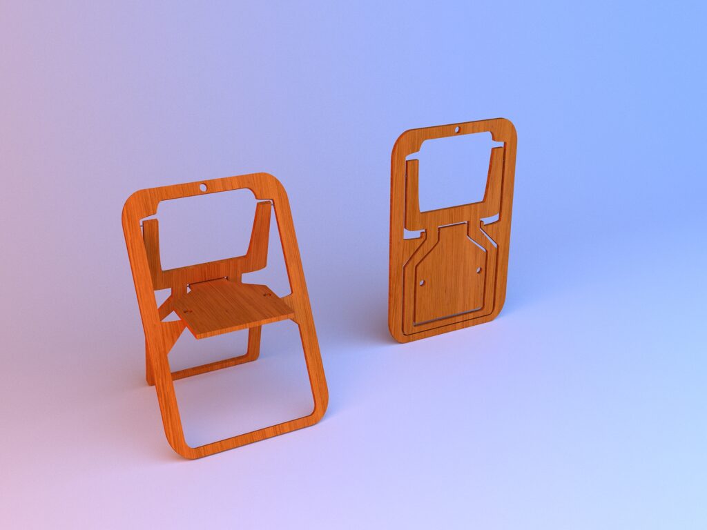 Flat складаний стілець лофт ретро (318409), 3d модель 1