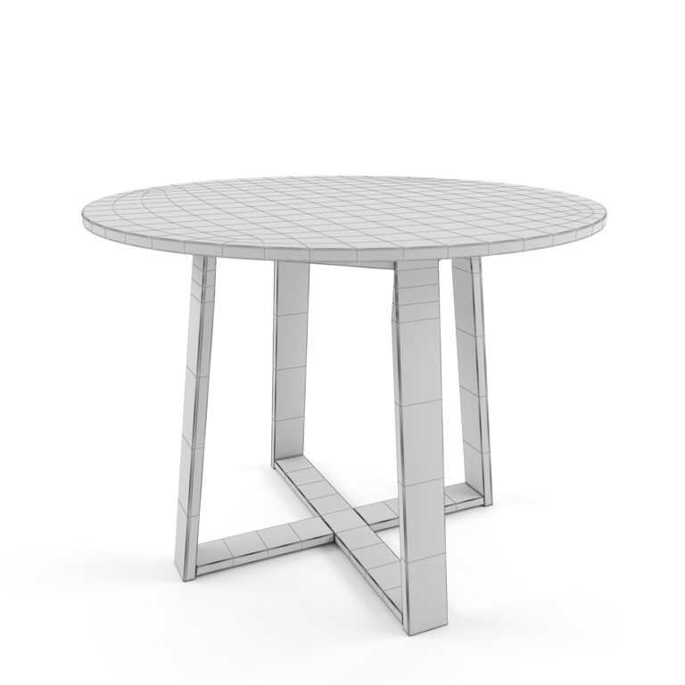 Olwen Oak Wood Round Dining Table (321254) 3D model - Download 3D model ...