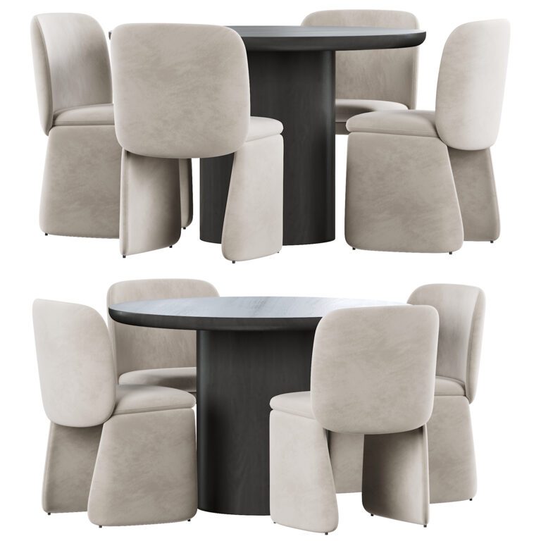 Evie Dining Table and chair (322627), 3d model 1