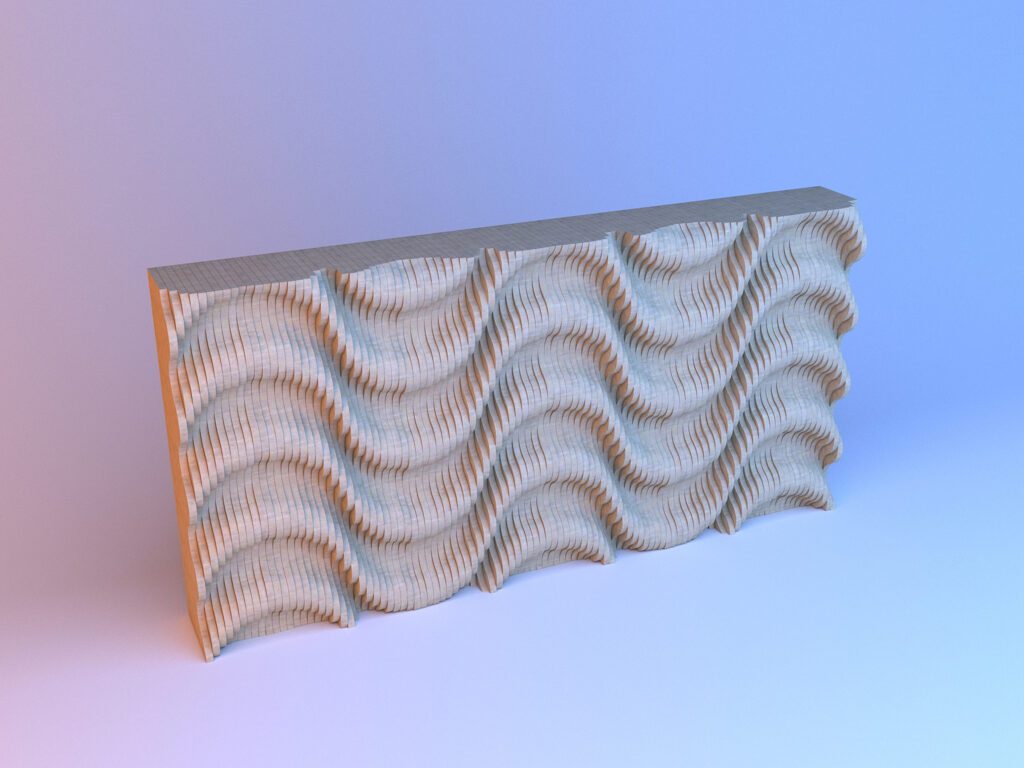 Параметрична стінка деревини (326188), 3d модель 1