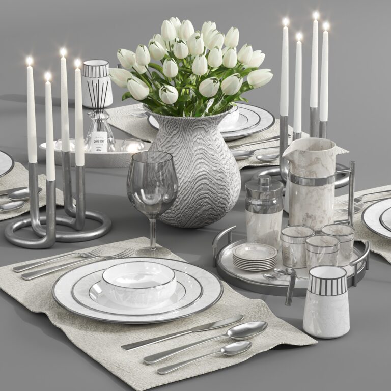 Tableware set 07 (327496) 3D model - Download 3D model Tableware set 07 ...