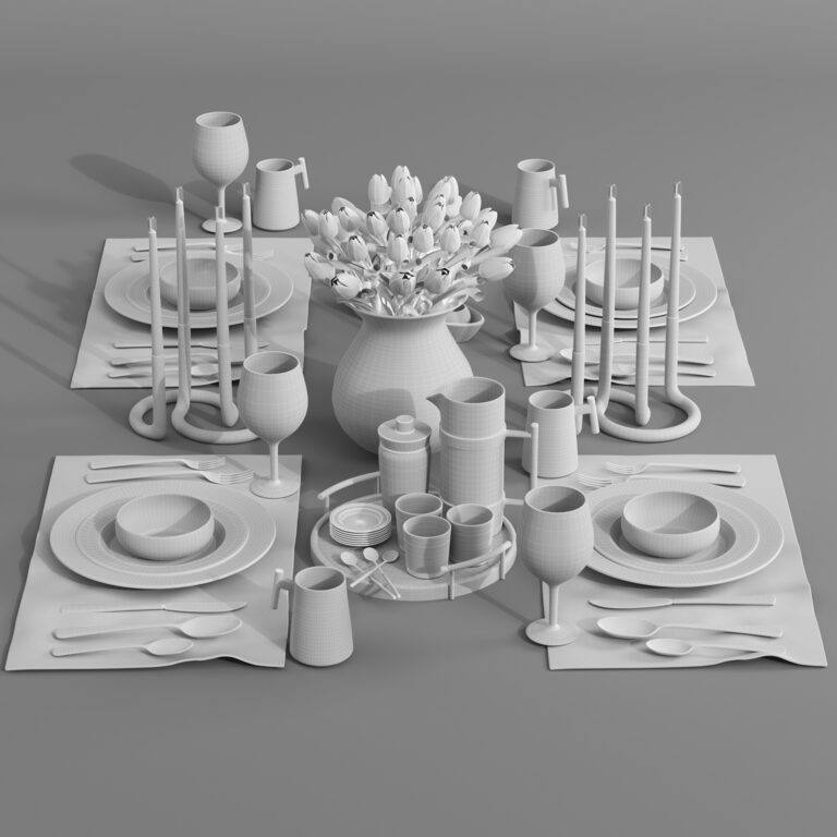 Tableware set 07 (327496) 3D model - Download 3D model Tableware set 07 ...
