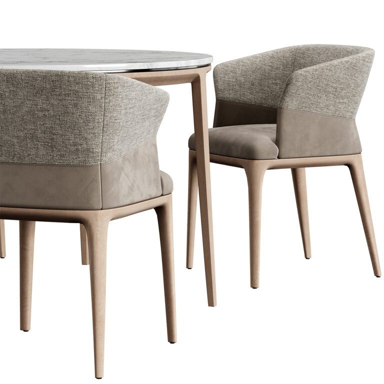 Dining set of a table and four chairs (327570) 3D model - Download 3D ...