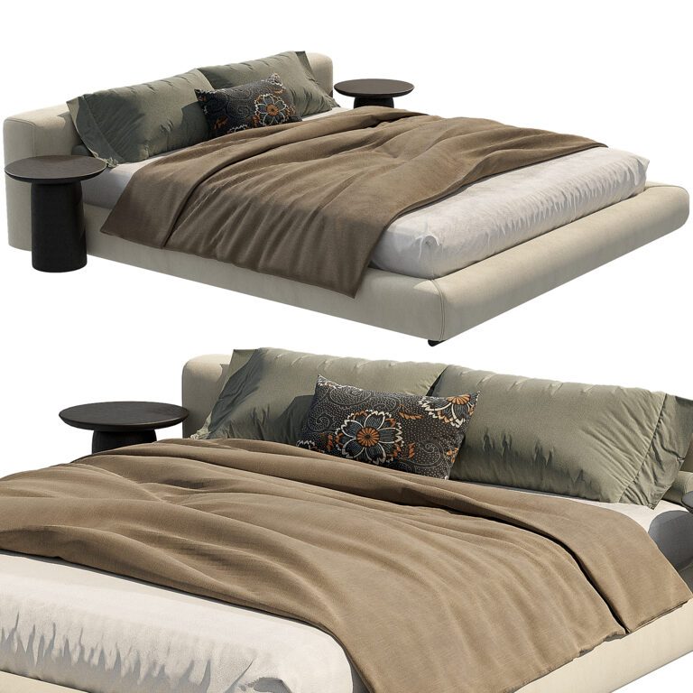 Flexform Groundpiece Bed (327939) 3D model - Download 3D model Flexform ...