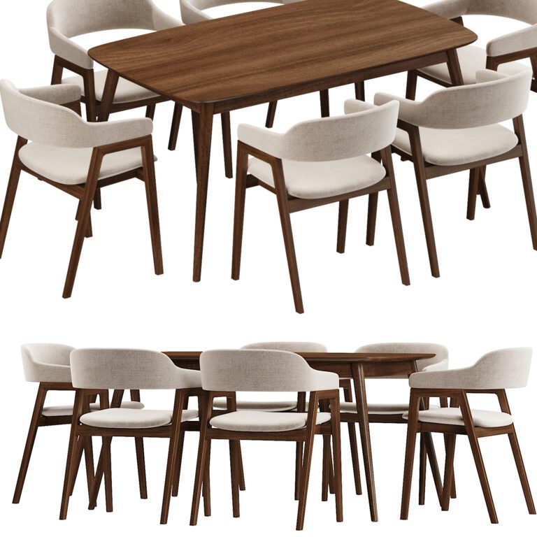 Article Savis Dining Table and Chair (329554), 3d model 1