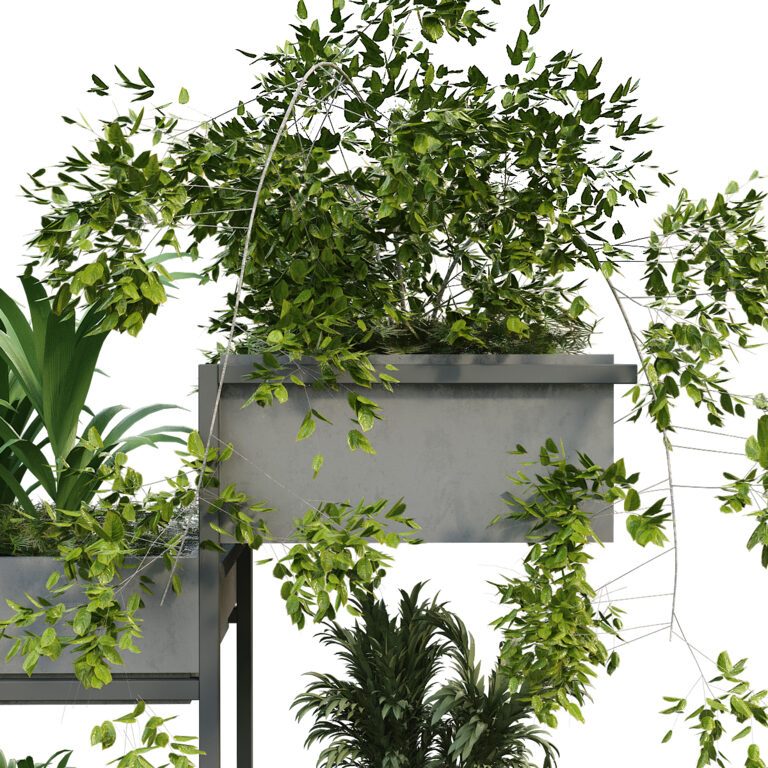 Rack with decor and plants set 253 (329994) 3D model - Download 3D ...