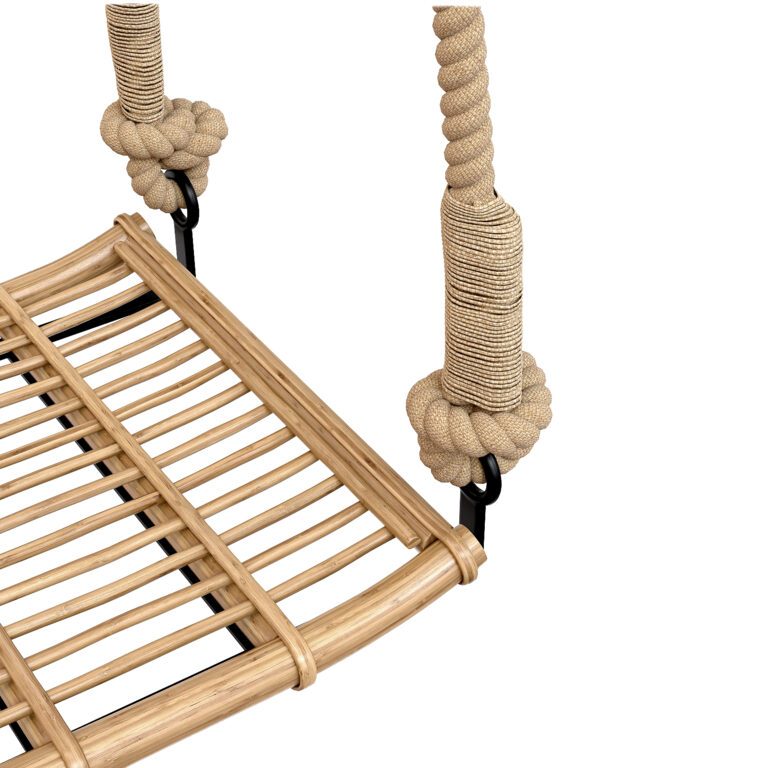 Natural Bamboo Swing with jute rope and metal (330437) 3D model ...