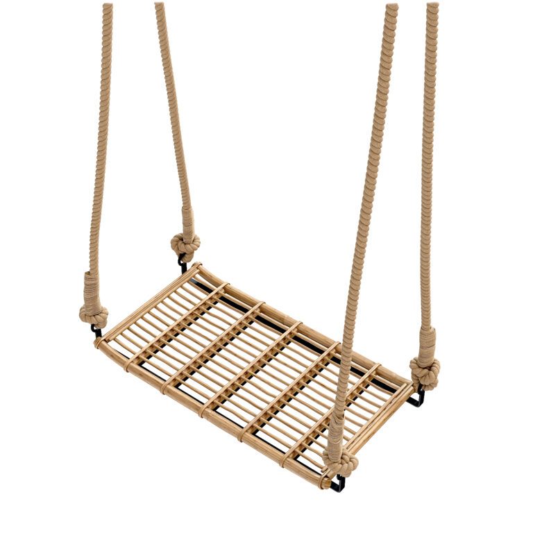 Natural Bamboo Swing with jute rope and metal (330437) 3D model ...