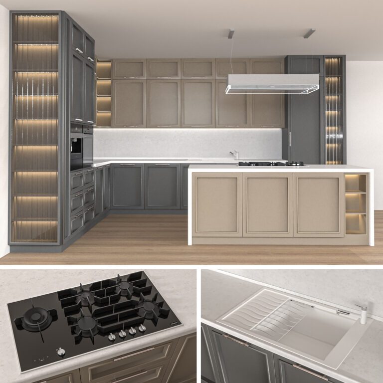 Neoclassical kitchen (330480), 3d model 1